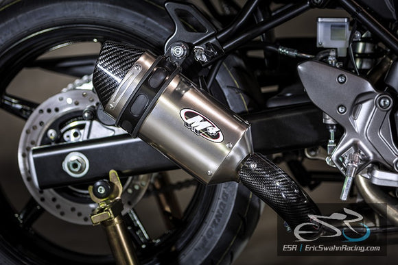 M4 Performance Motorcycle Exhaust Suzuki  SV 650 2017-2020 Titanium Slip On
