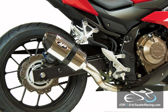 M4 Performance Motorcycle Exhaust Honda CBR500 2016-2018 Polished Slip On